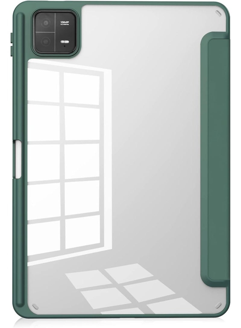 إيفو جراب حماية للتابلت متوافق مع جهاز Xiaomi Mi Pad 6/6 Pro 2023 مقاس 11 بوصة، جراب حماية نحيف مع حامل قلم، غطاء ذكي شفاف أخضر اللون مع خاصية التشغيل/الإيقاف التلقائي - Image 3